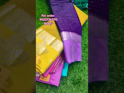 Chenderi pattu sarees with contrast blouse #sareesonlineshoppinglowprice #indianclothes