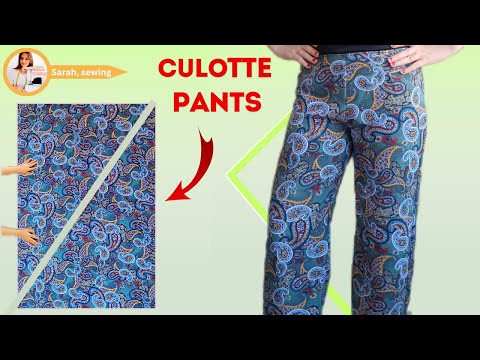 Very Easy Culotte Pants Trouser Cutting and Stitching from Only 1 Meter for beginners