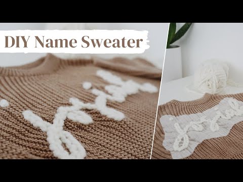 How to Embroider a Name on a Knit Sweater Using the Chain Stitch - Quick & Easy Personalized DIY!