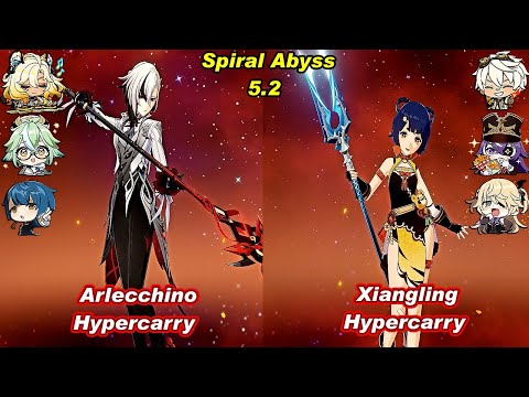 (5.2) C0 Arlecchino Hypercarry & C6 Xiangling Hypercarry Spiral Abyss Floor 12 Full Star