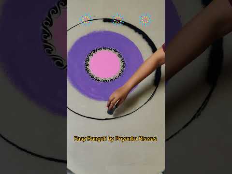 EasyRangoli by Priyanka Biswas #howtomakebeautifulrangoli #viralrangolivideo #shorts