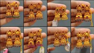 Latest Gold Jhumka Designs 2022/Temple jhumka designs/latest gold earrings jhumka designs