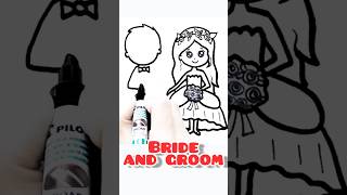 How to draw a bride and groom #brideandgroom #howtodrawbride #drawlovers #groomdrawing #bridedrawing