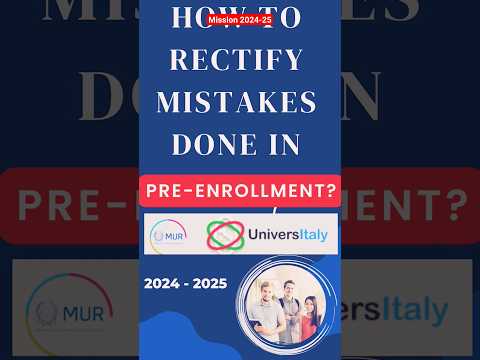 Mistake correction in Pre-enrollment| universitaly.it #shorts #studyinitaly #2024 #indiashort #study