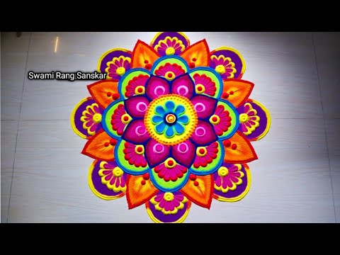 diwali special big rangoli | big and beautiful rangoli for diwali | diwali big multicolor rangoli