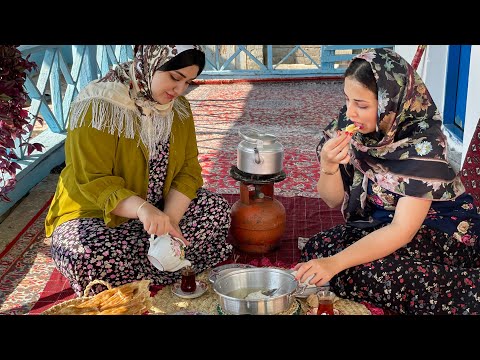 Morning to Evening Routine | How to Cook Persian Tomato Rice in the Village