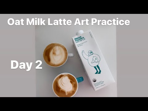 Oat Milk Latte Art Practices Day 2 / オーツミルクラテアート練習 2日目