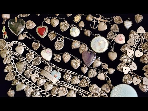 THE BEST VINTAGE HEARTS, WORTH BIG BUCKS: MY COLLECTION OF SILVER ♥️ CHARMS #heart #charm #bracelet