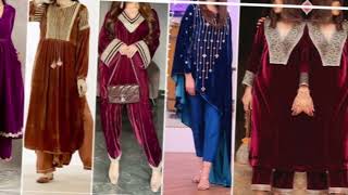 Latest velvet suit designs | New winter suit designs | #velvetsuits #trending