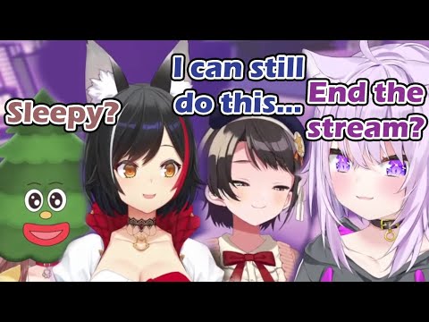 Subaru being sleepy was so cute talking with Okayu Korone and Mio (SMOK) [hololive/ENG Sub]