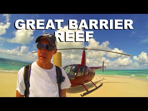 Great Barrier Reef by helicopter - Kite Aerial Photography on Vlasoff Cay!