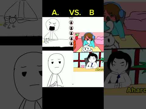 WHICH ONE IS BETTER..?A VS B .Every. Time. It's insane!!! #cat #animation #zoom #interview