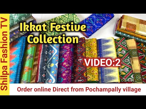 Festival collection of pochampally ikkat sarees | Pure pattu pochampally silk sarees | Shilpafashion