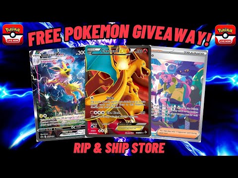 🔴Live -  Free Giveaways! Pokémon Cards & Rip & Ship Store!