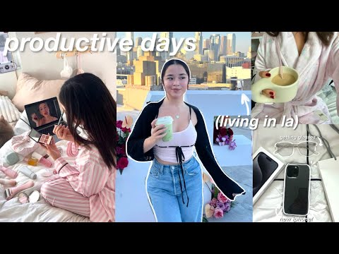 productive days in my life doing things alone🎧 new iPhone 15, adulting, influencer "work days" in LA