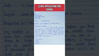 Leave application due to mother illness 😎#shorts #short #youtubeshorts #shortvideo #leaveapplication