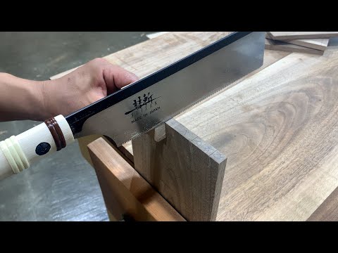 Mitered Dovetail Wooden Box With SUIZAN Ryoba Dozuki Flush Cut Saw & Hand Plane / Woodworking