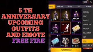 5th anniversary new bundle and emote #5thanniversaryfreefire #5thanniversaryevent