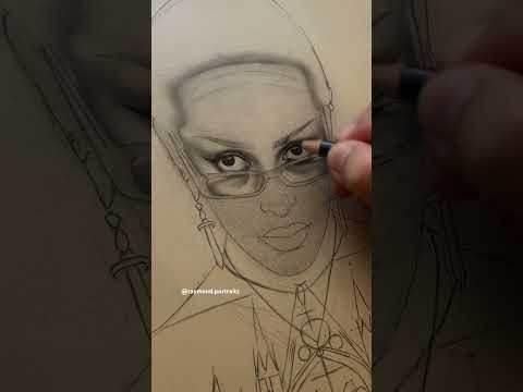 DRAWING DOJA pt2🕷️ (tiktok:raymond.portraits) #artistdrawing #art #shortsvideo #dojacat #drawing