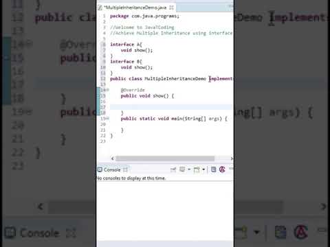 Problem solved multiple Inheritance 🤔#java #javatcoding #shorts #programming #coding