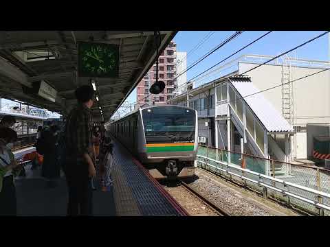 JR高崎線 E233系3000番台5両編成籠原駅 増結シーン