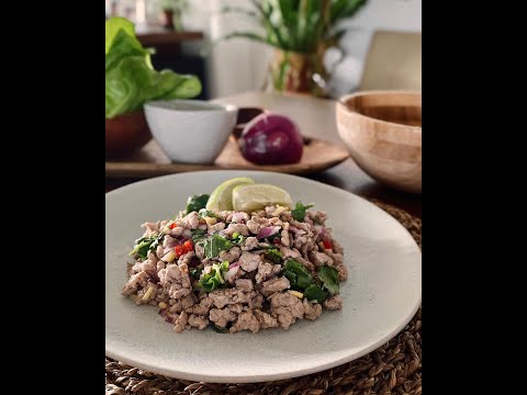 泰式酸辣涼拌豬肉》Thai Nam Sod Pork Salad — 吃膩了打拋豬就來吃這個吧