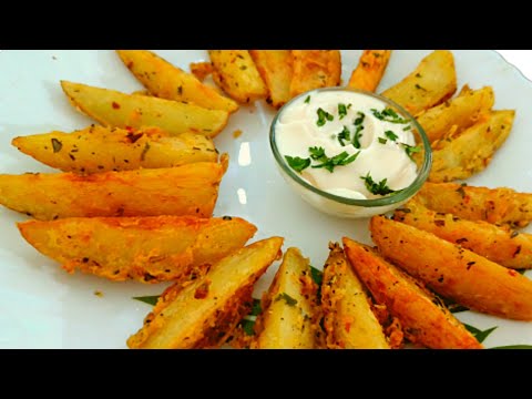 Cafe Style Crispy Potato Wedges Recipe without oven | Potato Wedges Recipe