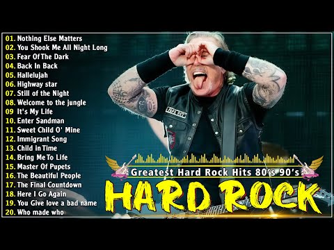 Hard Rock Best Hits 80s 90s Full Album ☠️ Metallica, Nirvana, Iron Maiden, ACDC