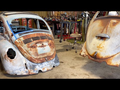 VW Beetle Restoration - Metal Repair Rear Window