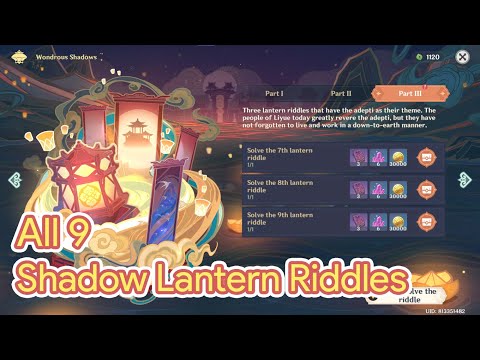 Wondrous Shadows All 9 Lantern Riddles | Genshin Impact