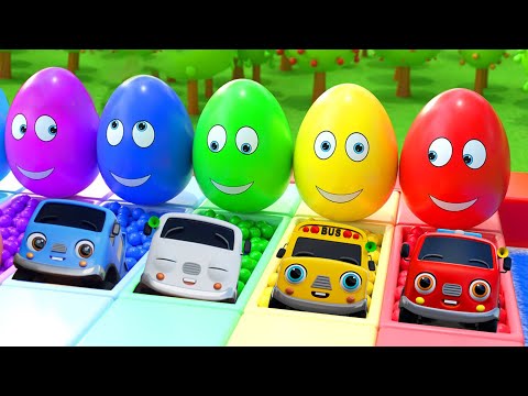 Wheels on the Bus - Color Balls & Sing a Song! - Surprise Eggs Kids Songs - Baby Car Songs TV