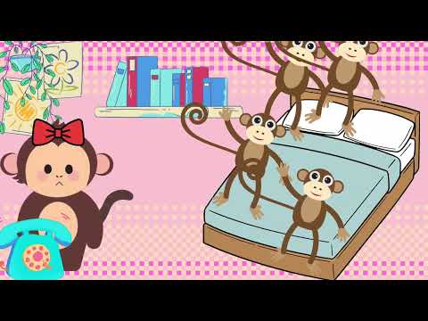 Five Little Monkeys | Fun Animated Nursery Rhyme for Kids | Children's Songs