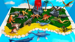 Meet the  Dinosaurs! -  Craft Diorama with Erupting Volcano -Jurassic World's facts and drawing