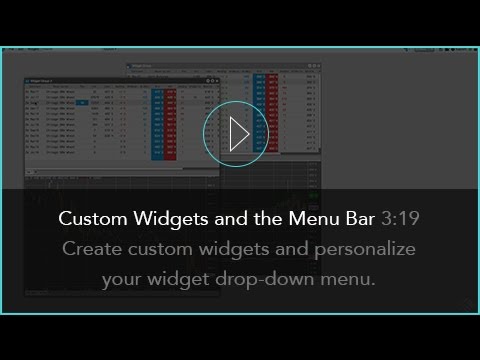 Custom Widgets and the Menu Bar | TT® Futures Trading Platform