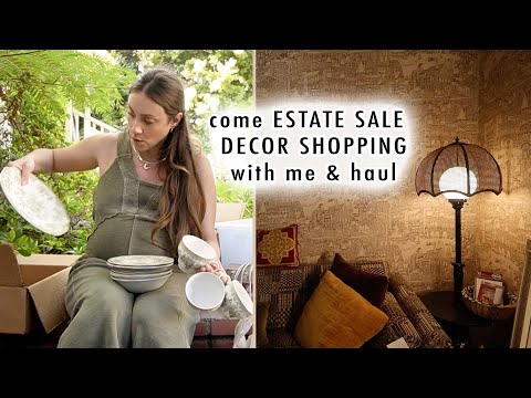 come ESTATE SALE DECOR SHOPPING with me + decor haul