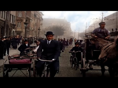 A Day in Copenhagen 1920s in color [VFX,60fps, Remastered] w/sound design added