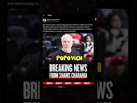 Coach Gregg Popovich out for indefinite period... #nba #greggpopovich #sanantoniospurs