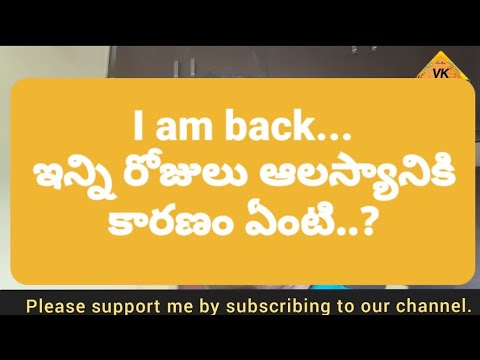 I am back... | నేను వచ్చేశా... | Resons behind this long break explained.. | #vkvlogs