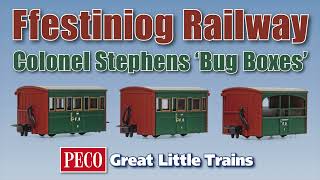 PECO Great Little Trains OO-9 "Bug Box" coaches of the  Col. Stephens era.