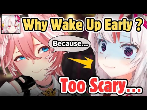 Ayame Freaks Out Over Lui's Insane Reason for Waking Up Early at Sleepover[Hololive/EngSub/JpSub]