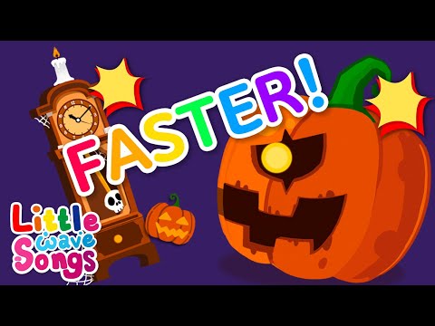 Faster!💦 Hickory Dickory Dock Halloween | Nursery Rhymes For Toddlers | Little Wave Songs-Baby Coco