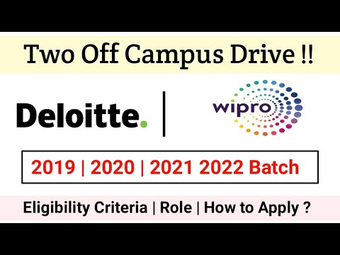 Wipro | Deloitte Off Campus Drive 2022 | Deloitte Off Campus Drive 2022| Wipro Off Campus Drive 2022