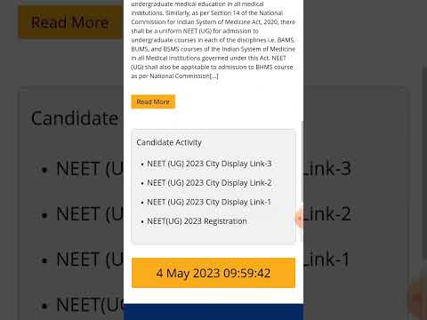 NTA NEET Admit Card Download Link Not working