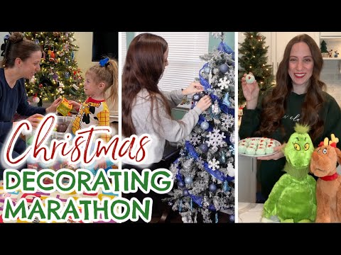 CHRISTMAS DECORATING MARATHON | Christmas Decorate with Me | Christmas Decorating Ideas for 2024