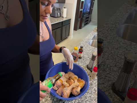 Cooking Hoisin Chicken Drumsticks, Vegetable Fried Rice, Kale, Broccoli, & Cabbage