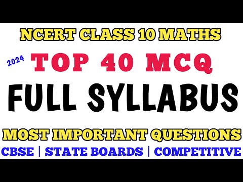 Best MCQ Class 10 Maths 👌 NCERT Based || Important Questions