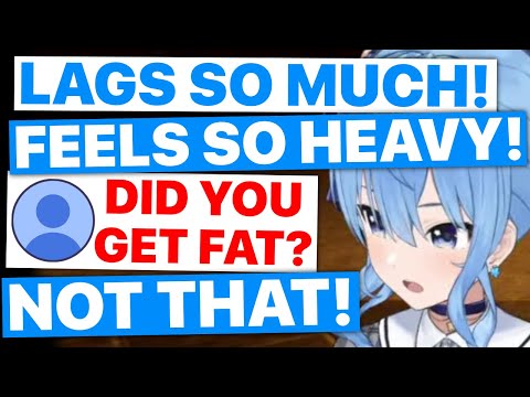 Suisei Complains Game Is Too Heavy, Chat Teases She Got Fat (Hoshimachi Suisei /Hololive) [Eng Subs]