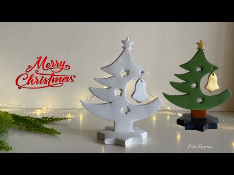 Christmas tree making/Wall putty craft/DIY/Christmas decoration ideas @PritiSharma