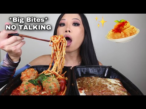 SPAGHETTI PASTA + LASAGNA MUKBANG *big bites* ASMR Eating Sounds