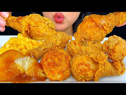 ASMR CHURCH'S FRIED CHICKEN DRENCH IN JALAPEÑO JUICE AND MAC N' CHEESE | MUKBANG | ASMR Phan